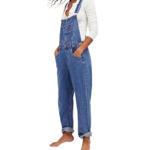 Free People We The Free Ziggy Denim Overalls in the Inky Indigo wash, size S